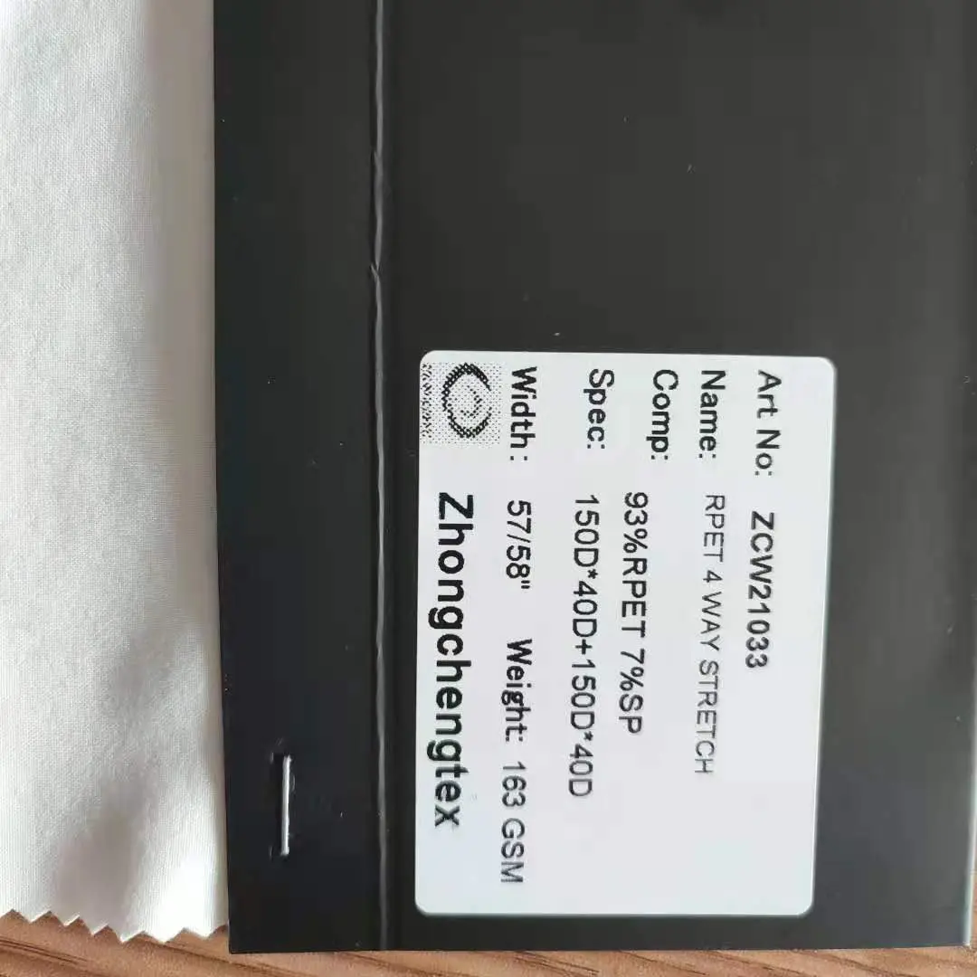 Good Selling 93% Recycled 7% Spandex Recycled Eco-Friendly 150d Soft Polyester 4 Way Stretch Fabric