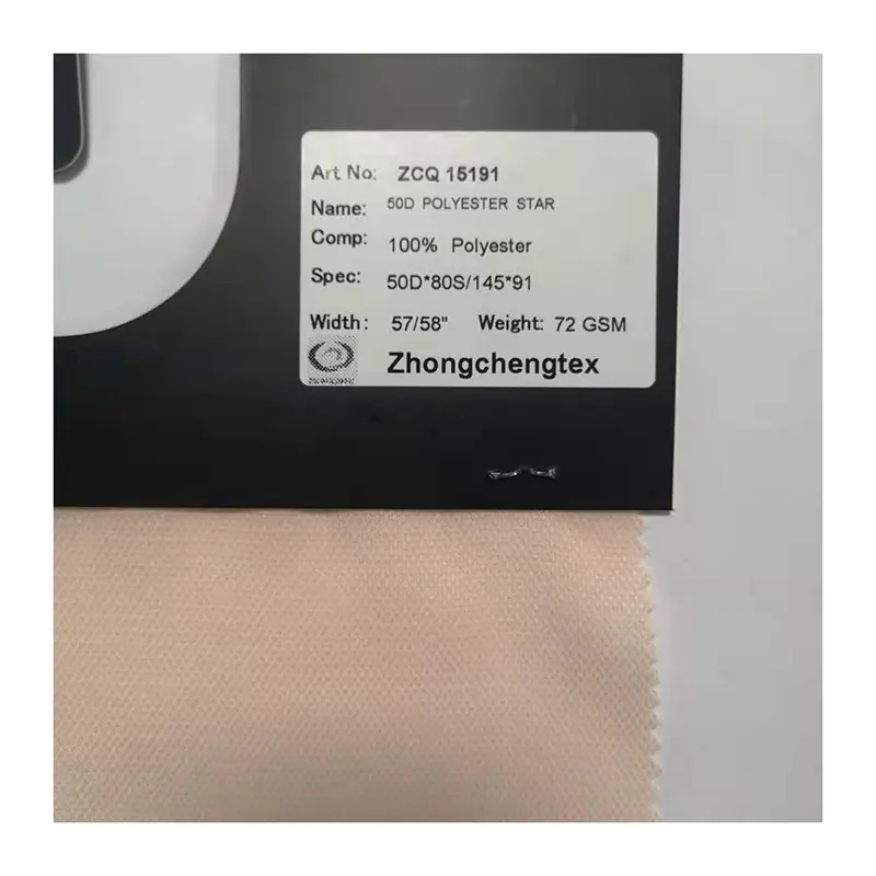 Hot selling 50D 100 polyester imitation cotton fabric wrincle quick drying soft feeling women's clothing fabric.