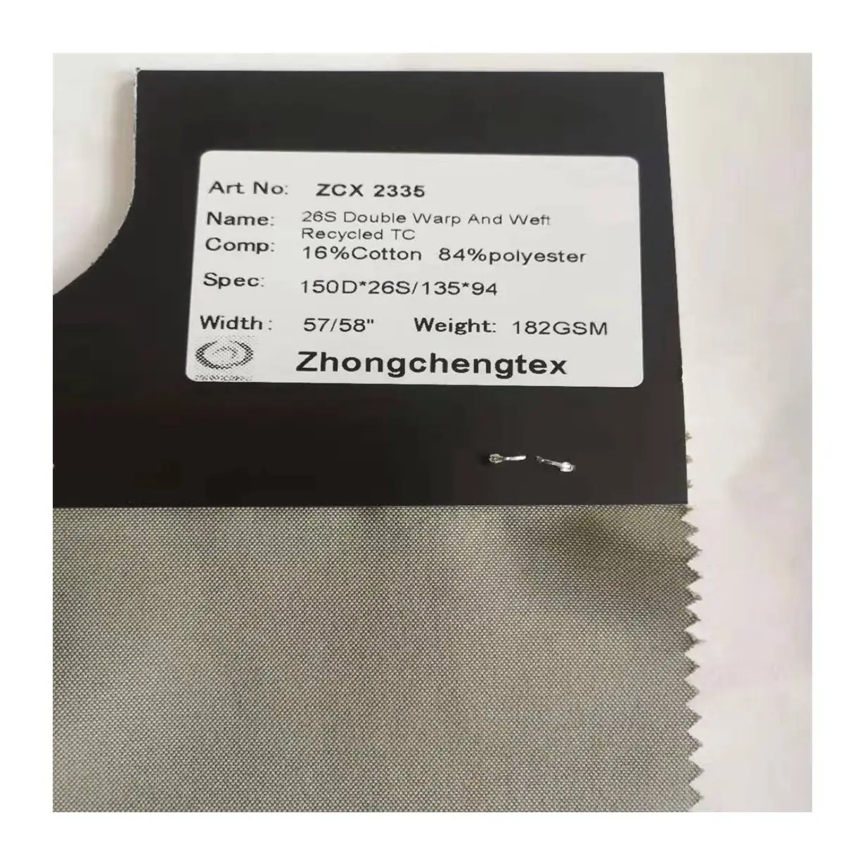 Good Selling 16% Cotton 84% Recycled Polyester Fabric Sustainable Eco-Friendly Plain TC Fabric