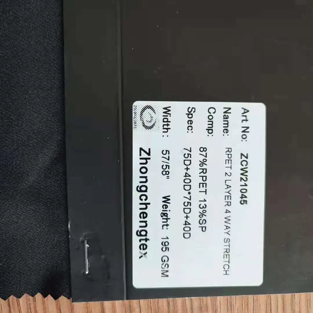 Good Selling 87% Recycled 13% Spandex Twill Micro Fabric Recycled Two Layer 4 Way Stretch Fabric