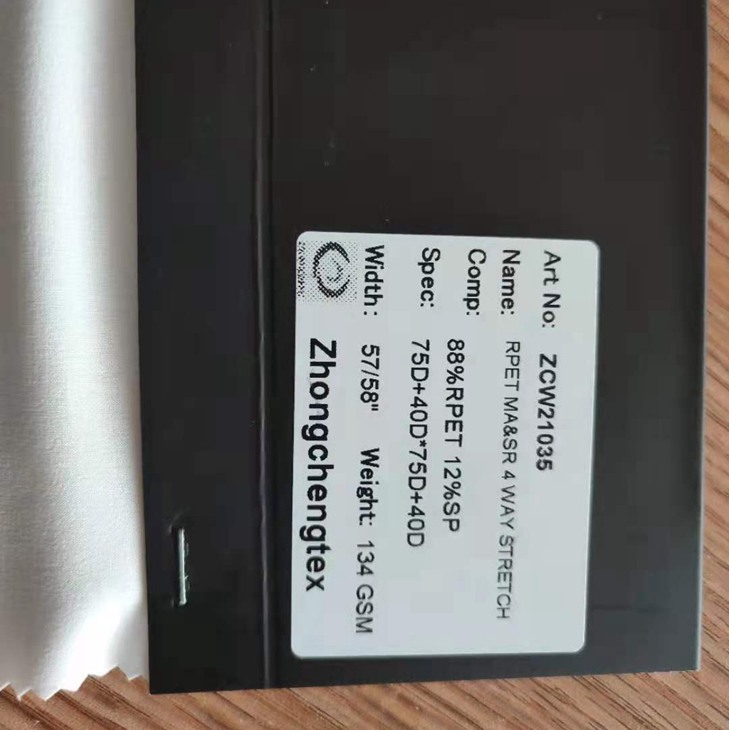 Good Selling 88% Recycled 12% Spandex Stretch Fabric Recycled 75d 4 Way Stretch Fabric