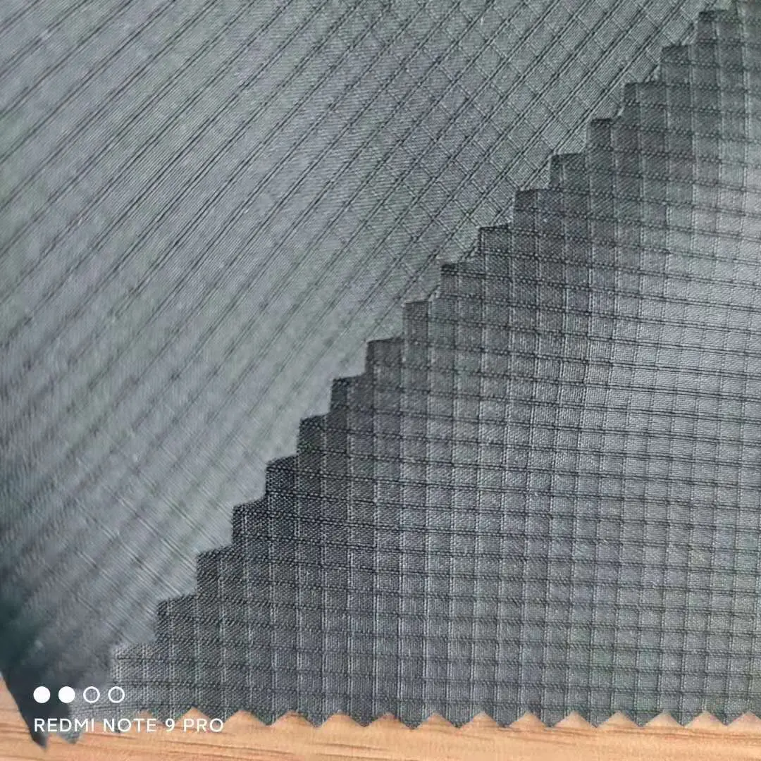 Whole Sale 88% Recycled Polyester 12%Spandex Ribstops Fabric 4 Way Spandex Recycle Eco-Friendly Fabric