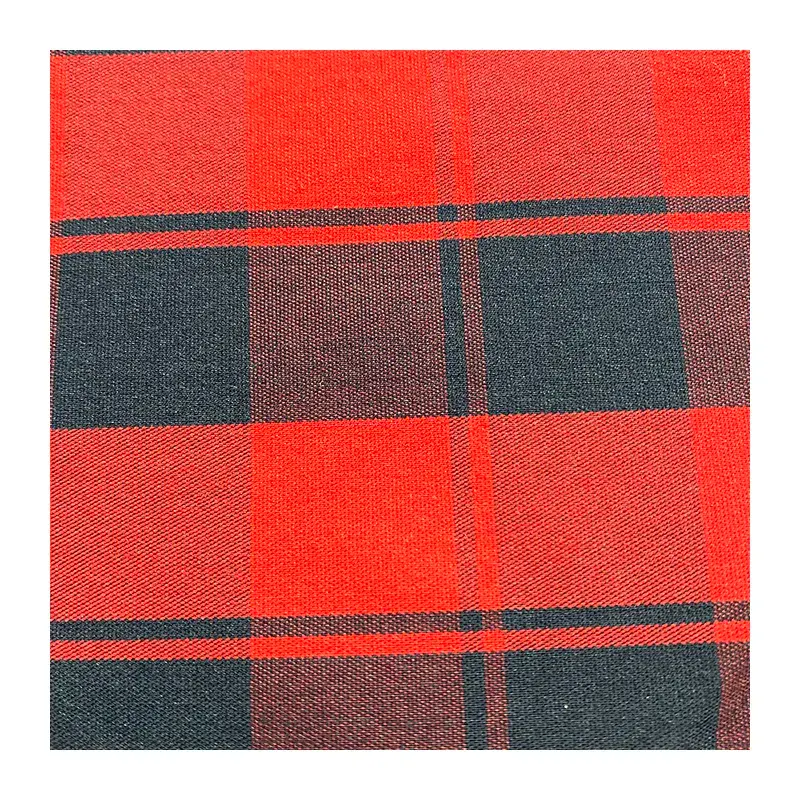 Cotton Nylon Blend Spandex Plaid Pattern Yarn Dyed Stretch Fabric